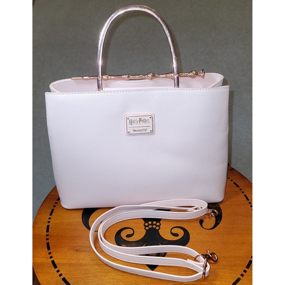 Loungefly Harry Potter Deathly Hallows Elder Wand Pink Satchel Handbag Rose Gold - Picture 14 of 16